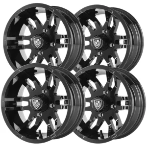 Fairway Alloys FA140 Flex 14×6.5 4×4″ -20mm Black/Tint Wheels Rims 14″ Inch